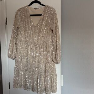 Cable & Gauge Gold Sequin Dress